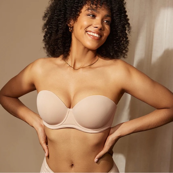 Delimira Sleek Strapless Bra - beige - 32F- New with Tags - Picture 1 of 7